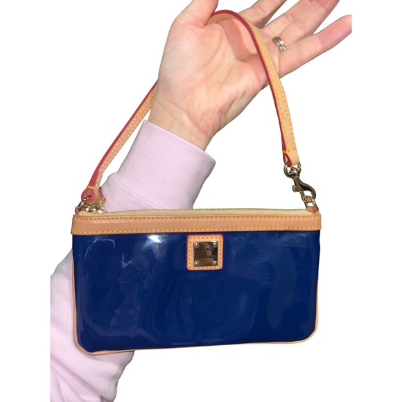 Dooney & Bourke Patent Leather Blue Wristlet Clutch Bag Set 2 Piece - Picture 6 of 12